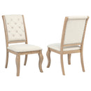 Brockway Tufted Side Chairs Cream and Barley Brown (Set of 2)