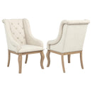 Brockway Tufted Arm Chairs Cream and Barley Brown (Set of 2)