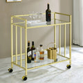 Cara Rectangular Glass Bar Cart