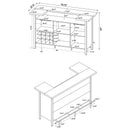 Bellemore Rectangular Storage Bar Unit Rustic Oak