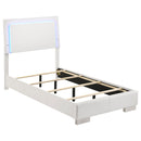 Felicity Full & Twin Panel Bed with LED Lighting Glossy White