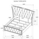 Lorient Wingback Bed with LED Lighting