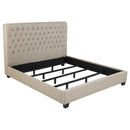Chloe Tufted Upholstered Eastern King Bed Oatmeal
