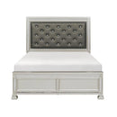 Bevelle Queen Upholstered Panel Bed in Silver 1958-1