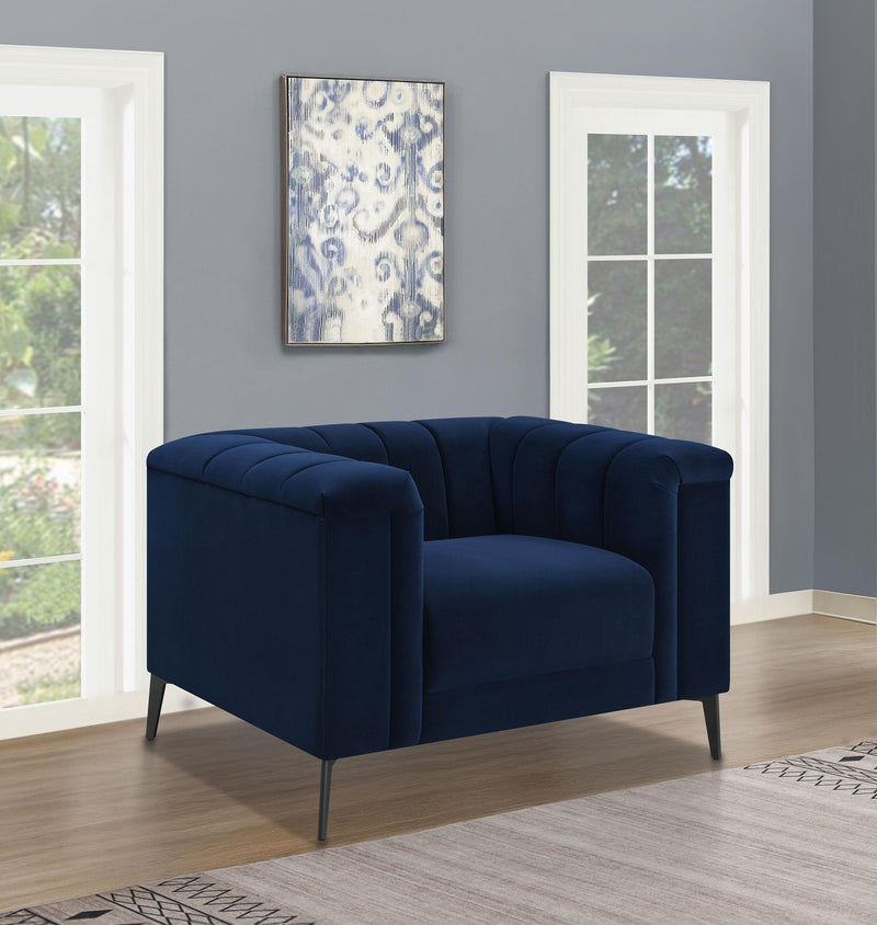 Chalet Tuxedo Arm Chair Blue