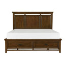 Frazier King Upholstered Storage Platform Bed in Dark Cherry 1649K-1EK*