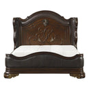 Royal Highlands Queen Upholstered Panel Bed in Rich Cherry 1603-1