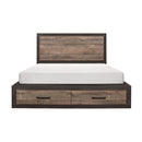 Miter King Platform Bed with Footboard Storage in Rustin Mahogany & Dark Ebony 1762K-1EK*