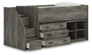 Frandern Loft Bed with Bookcase and Drawer Storage