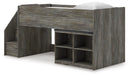 Frandern Loft Bed with Bookcase Storage