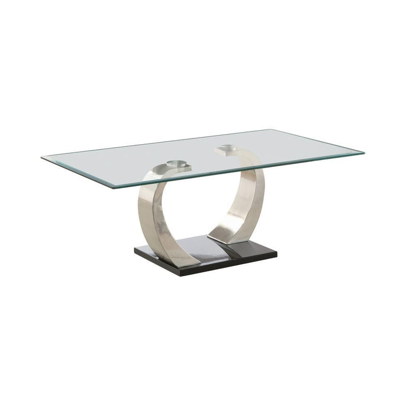 Pruitt Glass Top Coffee Table Clear and Satin