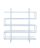 Elmer 5-shelf Bookcase Chrome and Clear