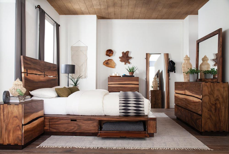 Winslow Queen Bed Smokey Walnut and Coffee Bean