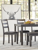 Bridson Dining Table and Chairs with Bench (Set of 6) - Furniture Warehouse (GA)