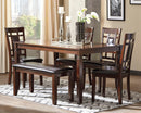 Bennox Dining Table and Chairs with Bench (Set of 6) - Furniture Warehouse (GA)