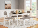 Erinberg Dining Table and 4 Chairs and Bench (Set of 6) - Furniture Warehouse (GA)
