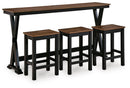 Wildenauer Counter Height Dining Table and 3 Barstools Set - Furniture Warehouse (GA)