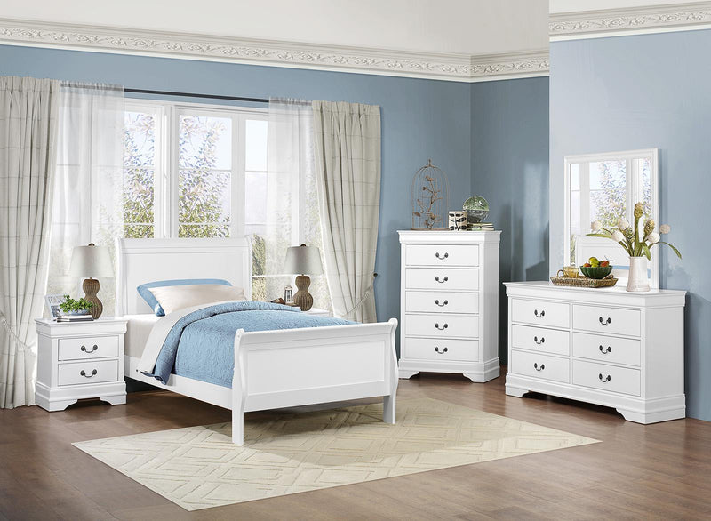 Homelegance Mayville Twin Sleigh Bed in White 2147TW-1
