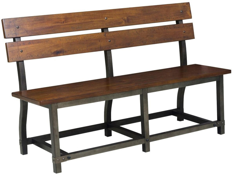 Homelegance Holverson Bench w/ Back in Rustic Brown 1715-BH