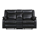 Jude Double Glider Recliner Loveseat in Black 8201BLK-2