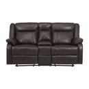 Jude Double Glider Recliner Loveseat in Brown 8201BRW-2
