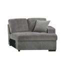 Logansport Right Side Cuddler with 1 Pillow in Gray 9401GRY-RU