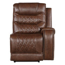 Putnam Power Right Side Reclining Chair with USB Port in Brown 9405BR-RRPW