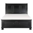 Laurelin Queen Sleigh Platform Storage Bed in Black 1714BK-1