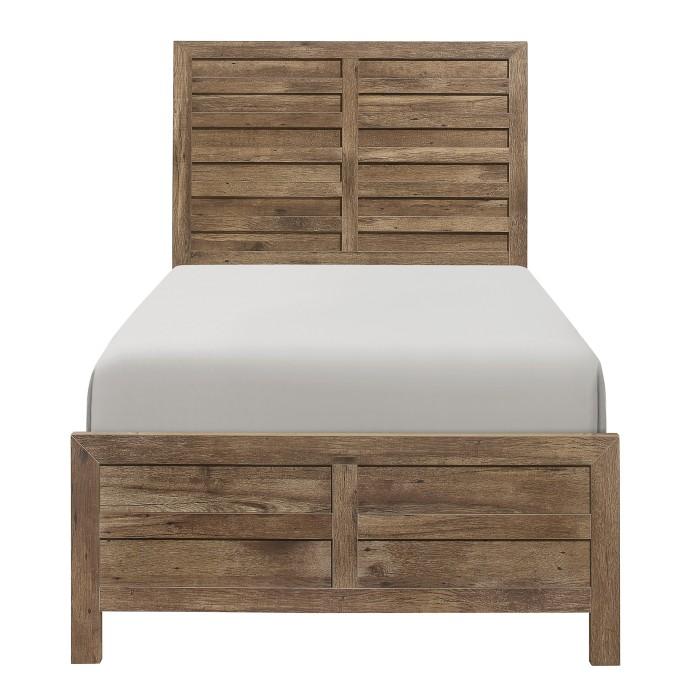 Mandan Twin Panel Bed in Weathered Pine 1910T-1*