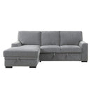 Morelia 2pc Sectional with Pull Out Bed and Left Chaise in Dark Gray 9468DG*2LC2R