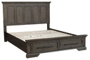 Taulon Queen Platform Bed with Footboard Storage in Dark Oak 5438-1* - Furniture Warehouse (GA)