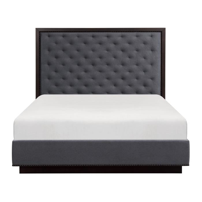 Larchmont King Upholstered Platform Bed in Charcoal 5424K-1EK*
