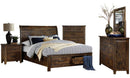Jerrick Queen Sleigh Platform Bed with Footboard Storage in Burnished Brown 1957-1* - Furniture Warehouse (GA)