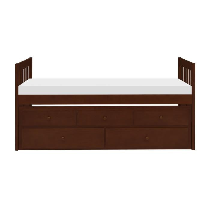 Rowe Twin/Twin Trundle Bed w/ Two Storage Drawers in Dark Cherry B2013PRDC-1*