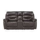 Lance Power Double Reclining Loveseat with Power Headrests in Brown 9527BRW-2PWH