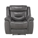 Danio Power Double Reclining Chair with Power Headrests in Dark Gray 9528DGY-1PWH