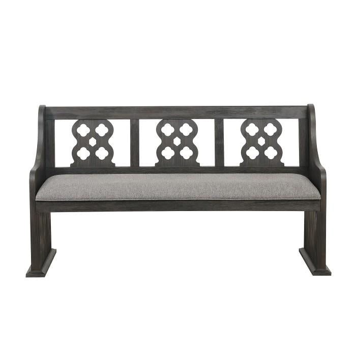 Arasina Bench with Curved Arms in Dark Pewter 5559N-14A
