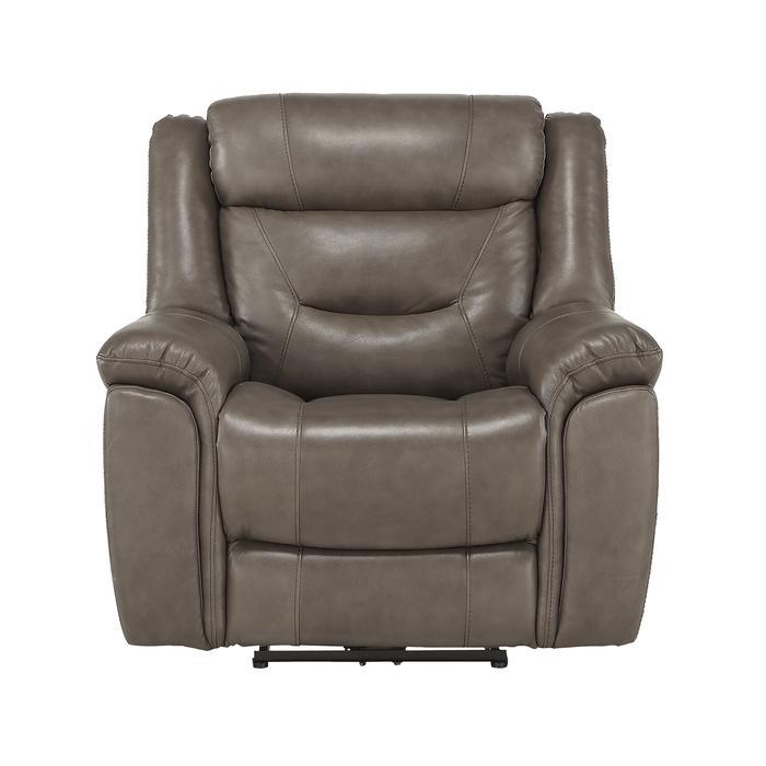Danio Power Double Reclining Chair with Power Headrests in Brownish Gray 9528BRG-1PWH
