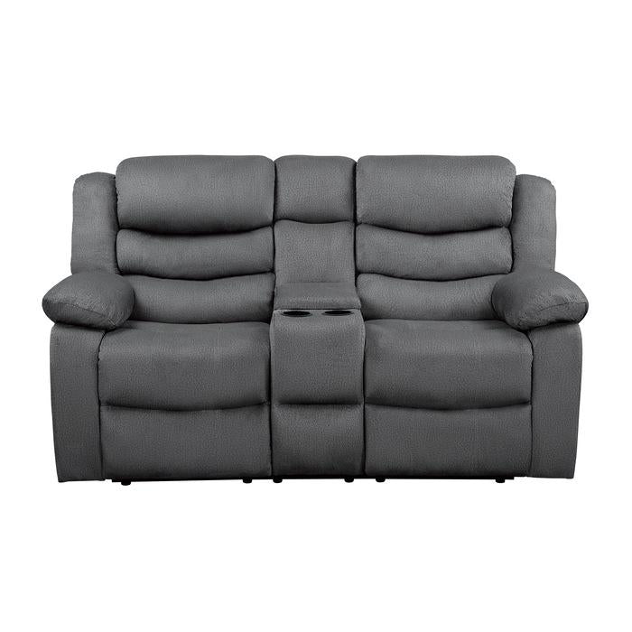 Discus Double Reclining Loveseat in Gray 9526GY-2