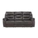 Lance Power Double Reclining Sofa with Power Headrests in Brown 9527BRW-3PWH