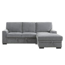 Morelia 2pc Sectional with Pull Out Bed and Right Chaise in Dark Gray 9468DG*2RC2L