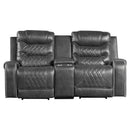 Putnam Power Double Reclining Loveseat in Gray 9405GY-2PW