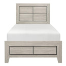 Quinby Twin Panel Bed in Light Brown 1525T-1
