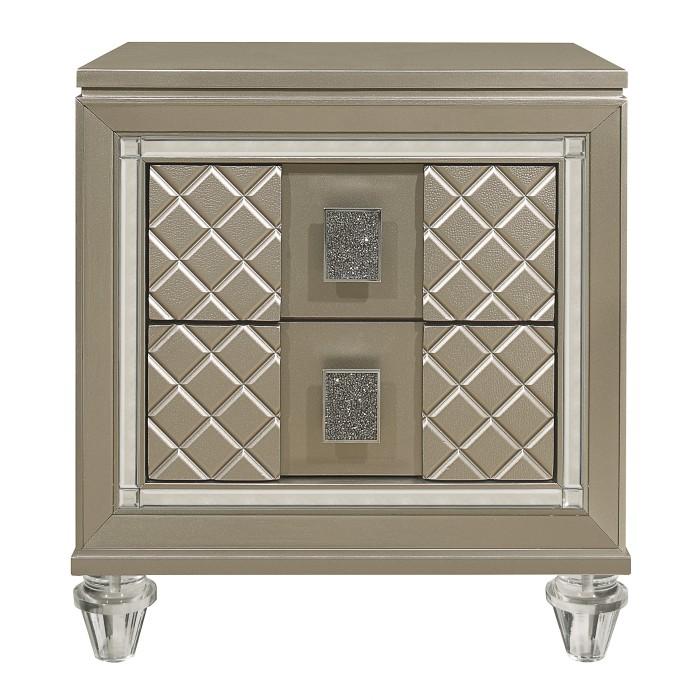 Youth Loudon 2 Drawer Nightstand in Champagne Metallic B1515-4