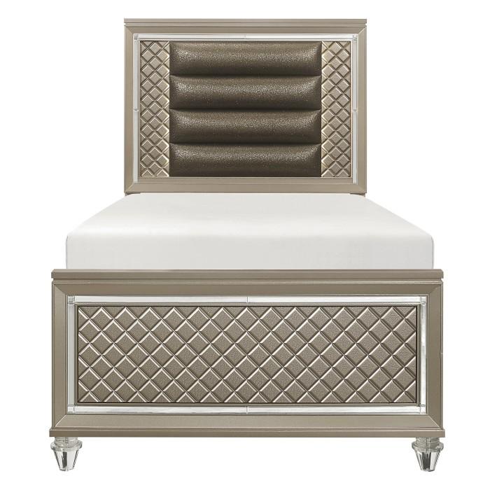 Youth Loudon Twin Platform Bed in Champagne Metallic B1515T-1*