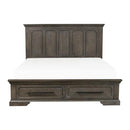 Taulon King Platform Bed with Footboard Storage in Dark Oak 5438K-1EK*