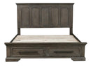 Taulon Queen Platform Bed with Footboard Storage in Dark Oak 5438-1* - Furniture Warehouse (GA)