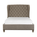 Vermillion King Upholstered Panel Bed in Gray 5442K-1EK*