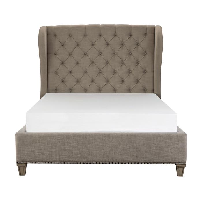 Vermillion King Upholstered Panel Bed in Gray 5442K-1EK*