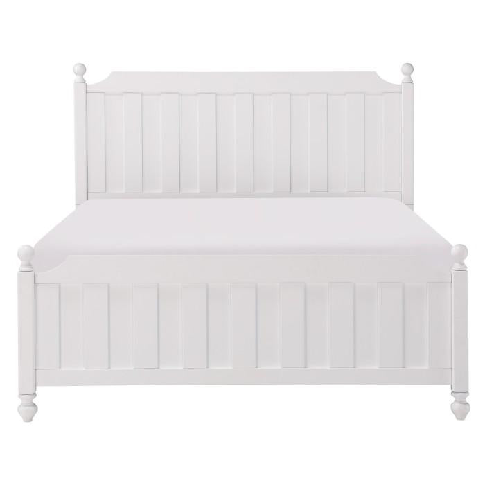 Wellsummer Full Panel Bed in White 1803WF-1*
